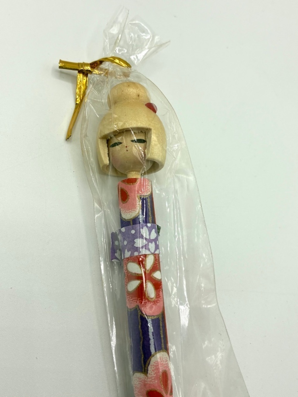 Vintage Kokeshi Doll Pen -Ink Dried- Japanese Wooden MCM Desk Collectible - Picture 4 of 8